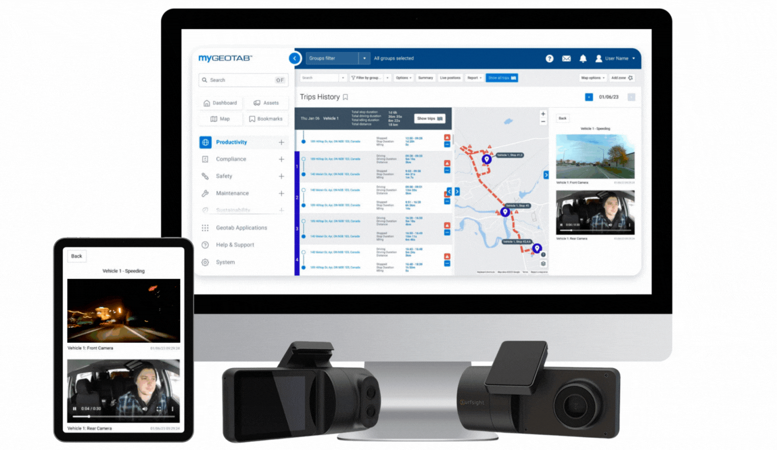 Fleet Dashcams for integrated platform